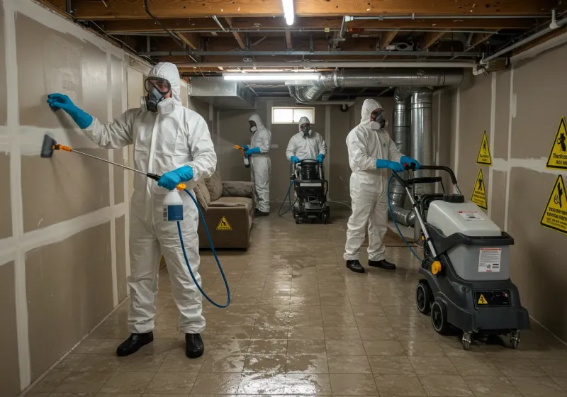 Basement Moisture Removal and Structural Drying process in Slidell, LA